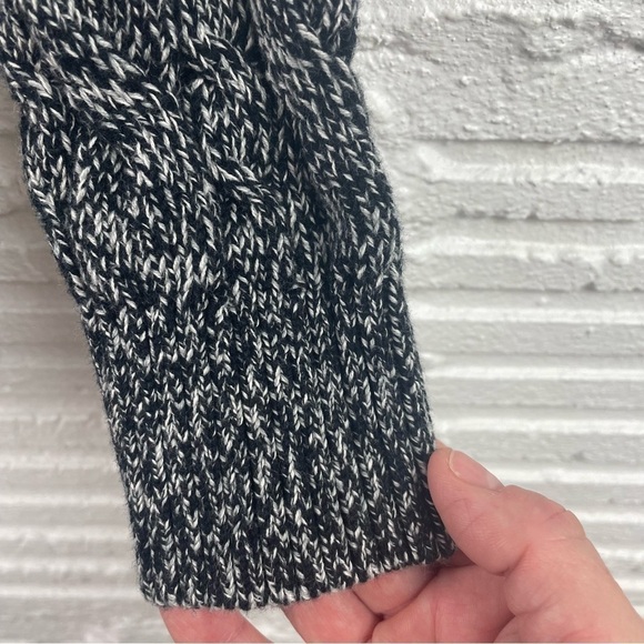 Lands' End Drifter Sweater Black Heather Cable Knit Crewneck Pullover XS - Picture 3 of 16